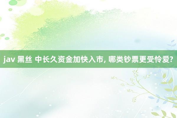 jav 黑丝 中长久资金加快入市， 哪类钞票更受怜爱?